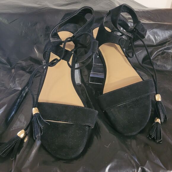 Merona Women’s Black Open Toe Mavis Gladiator Ghillie Laces Sandals Size 8 - Picture 10 of 10